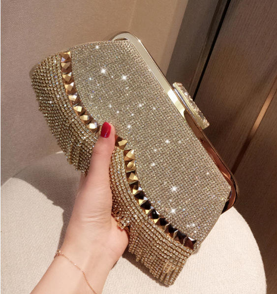 Designer Rhinestone Tassel Evening Clutch Bag for Women