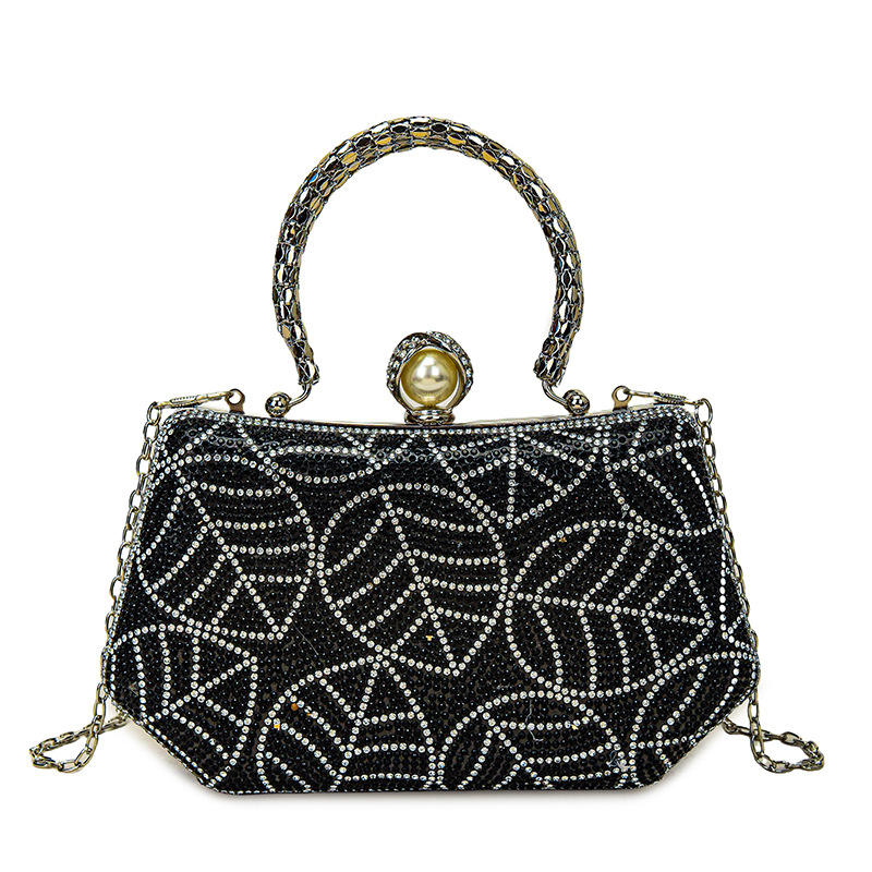 Exquisite Rhinestone Beaded Evening Clutch Bag for Women