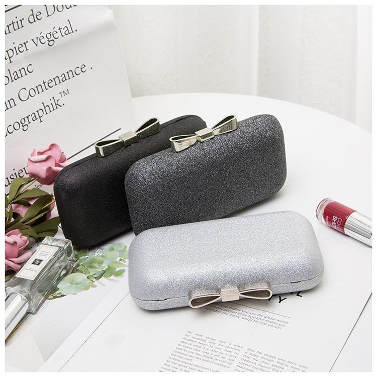Ladies Clip Handbag Women Purse Chain Clutch Evening Bag