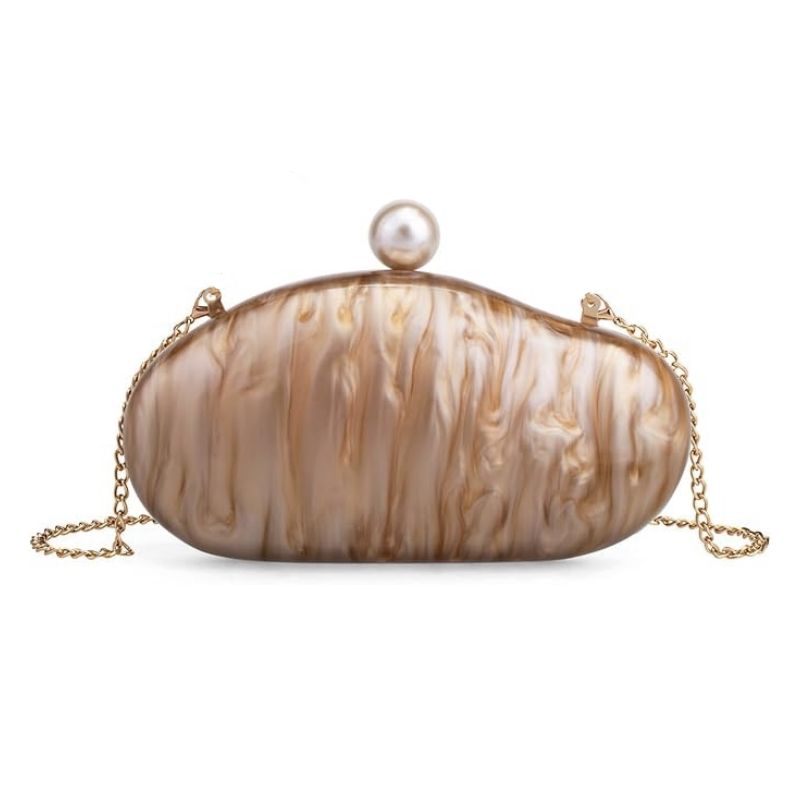 Luxury Acrylic Clutch Evening Bag Marble Pearl Ladies Purses for Parties Weddings Bridal Events Handbag
