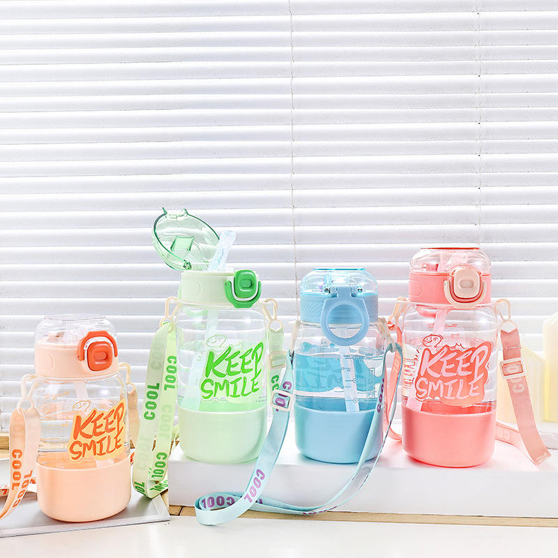 Children's PC Water Cup Summer New Kindergarten Baby Double Suction Cup Outdoor Sports Portable Kettle Anti-fall