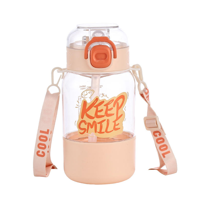 Children's PC Water Cup Summer New Kindergarten Baby Double Suction Cup Outdoor Sports Portable Kettle Anti-fall