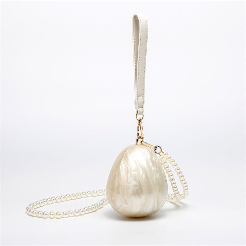 Luxury Pearl Mini Egg Clutch Handbag for Ladies Evening Party
