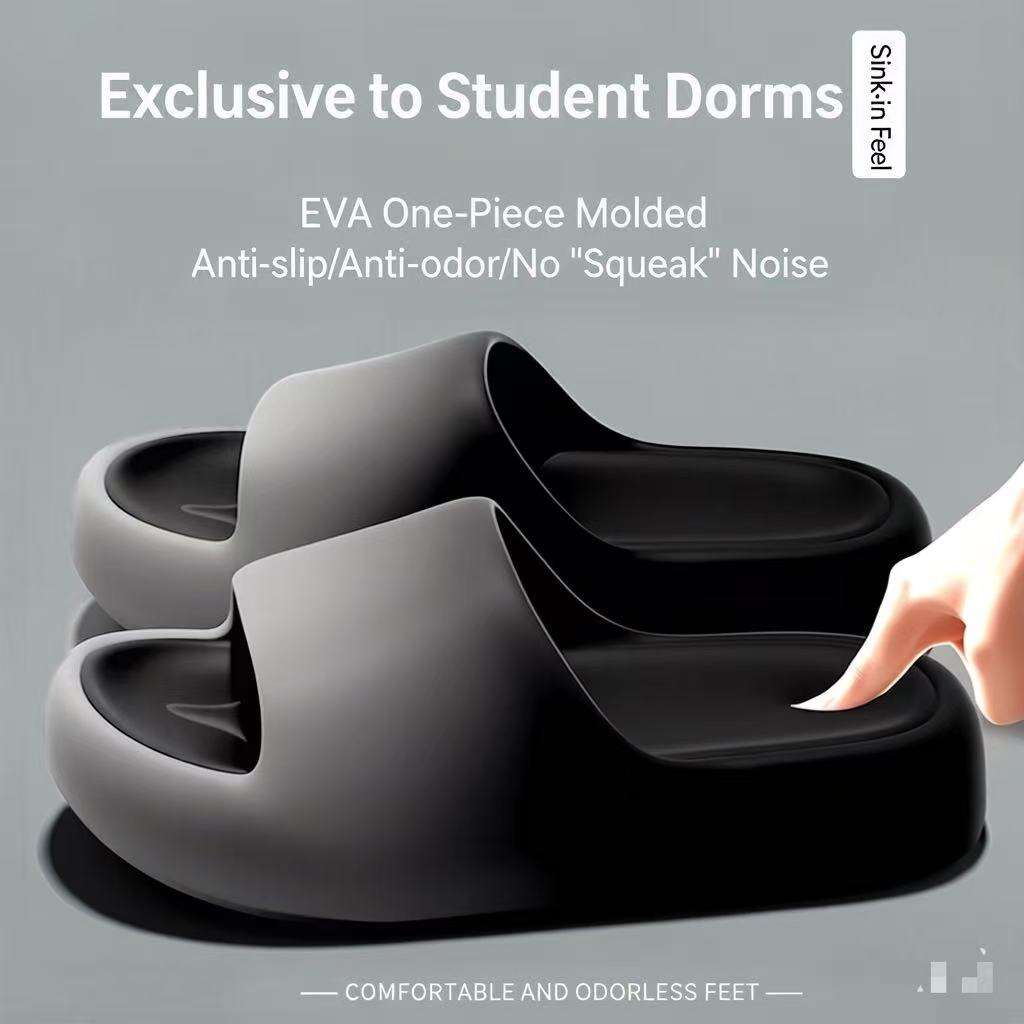 Unisex Slippers Home Indoor Bathroom Shower EVA Thick Sole Height-Increasing Outdoor Sandals