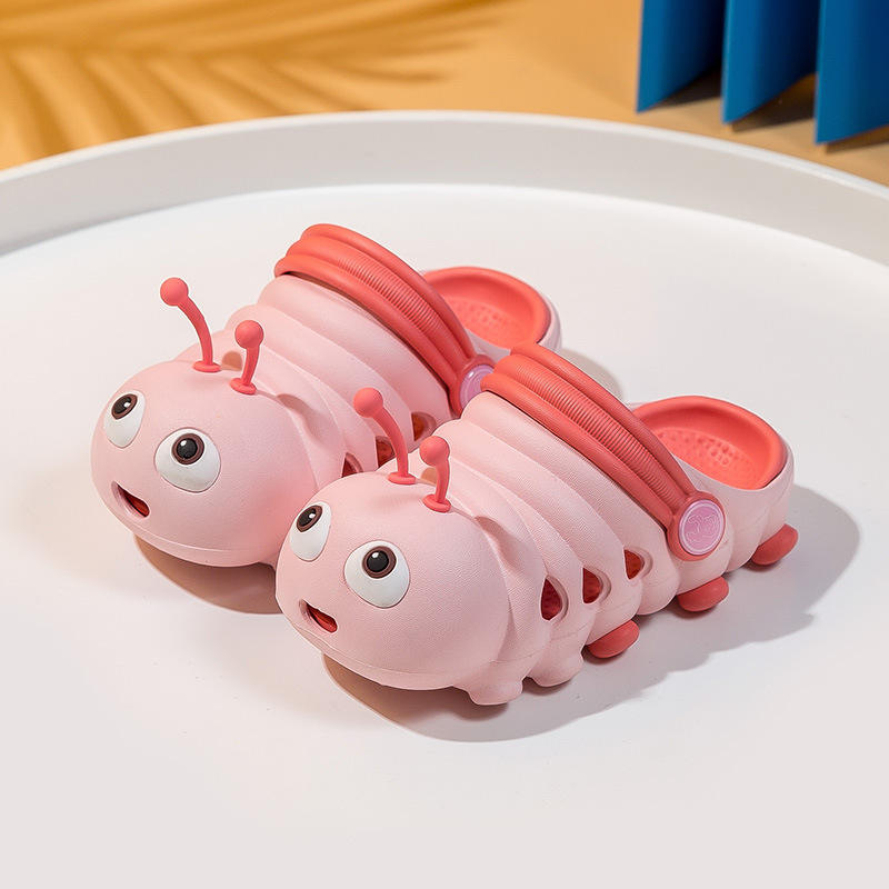 Hot Summer Sales for Kids Cute Cartoon Caterpillar EVA Clogs With Soft Bottom Breathable Flat Anti-Slip Features for Kids