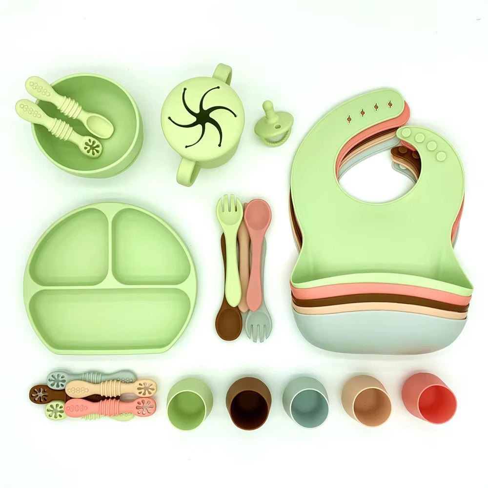 Baby Feeding Set Custom Eco Friendly Non Toxic Silicone Baby Tableware Set for Kids Dining