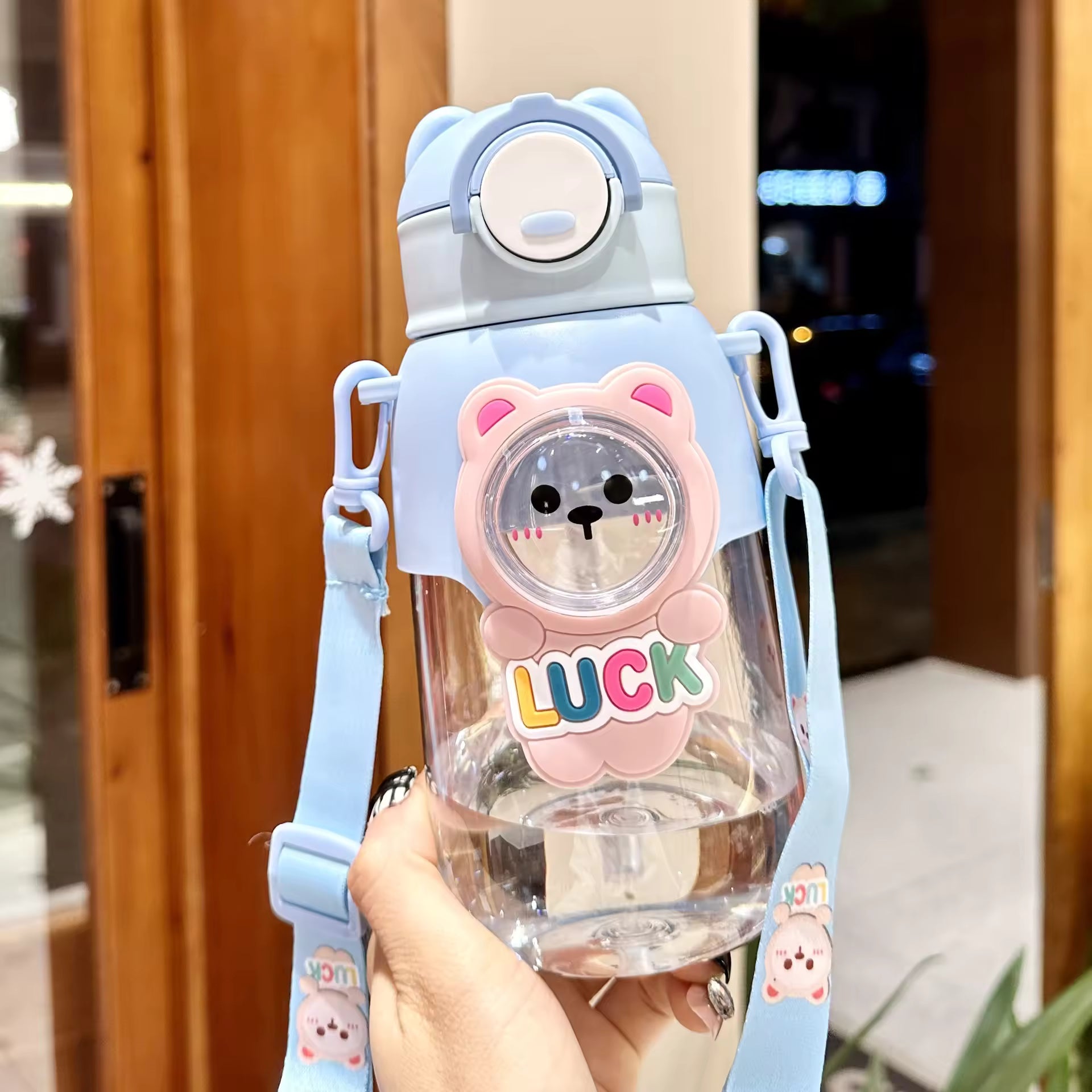 Summer Children's Plastic Straw Water Cup Cute Cartoon Design for Boys and Girls Portable and Drop Resistant Cup for Student
