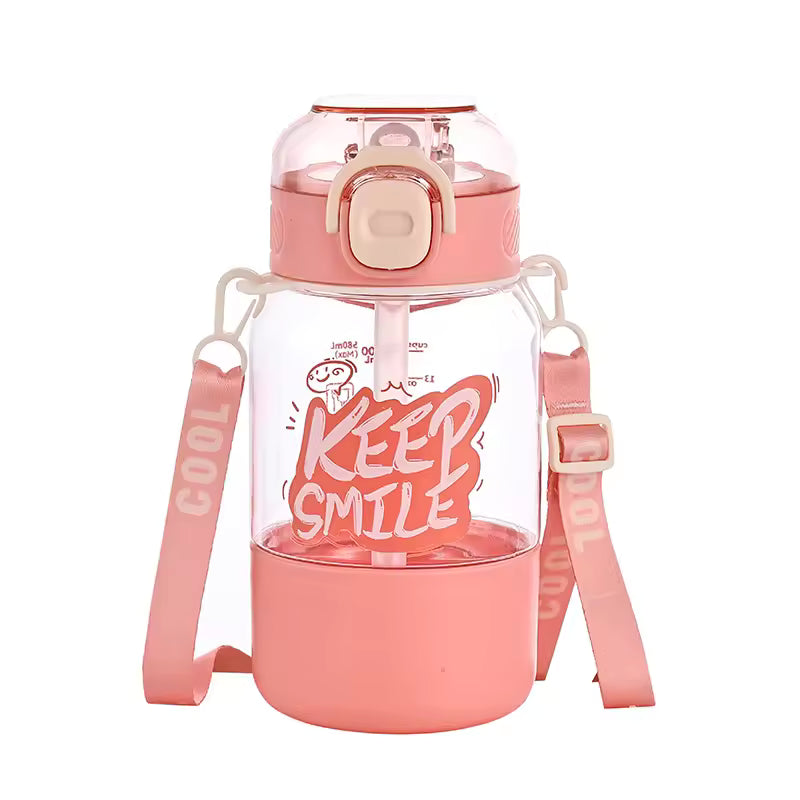 Children's PC Water Cup Summer New Kindergarten Baby Double Suction Cup Outdoor Sports Portable Kettle Anti-fall