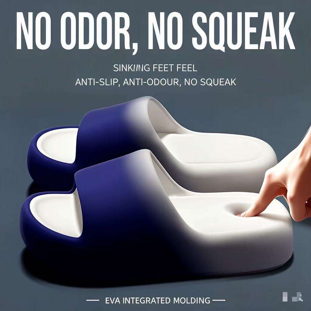 Unisex Slippers Home Indoor Bathroom Shower EVA Thick Sole Height-Increasing Outdoor Sandals