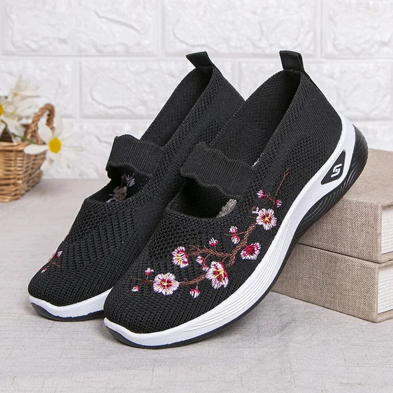 Women's Shoes Summer Casual Sneakers Breathable Embroidered Chunky Sole Affordable Free Shipping