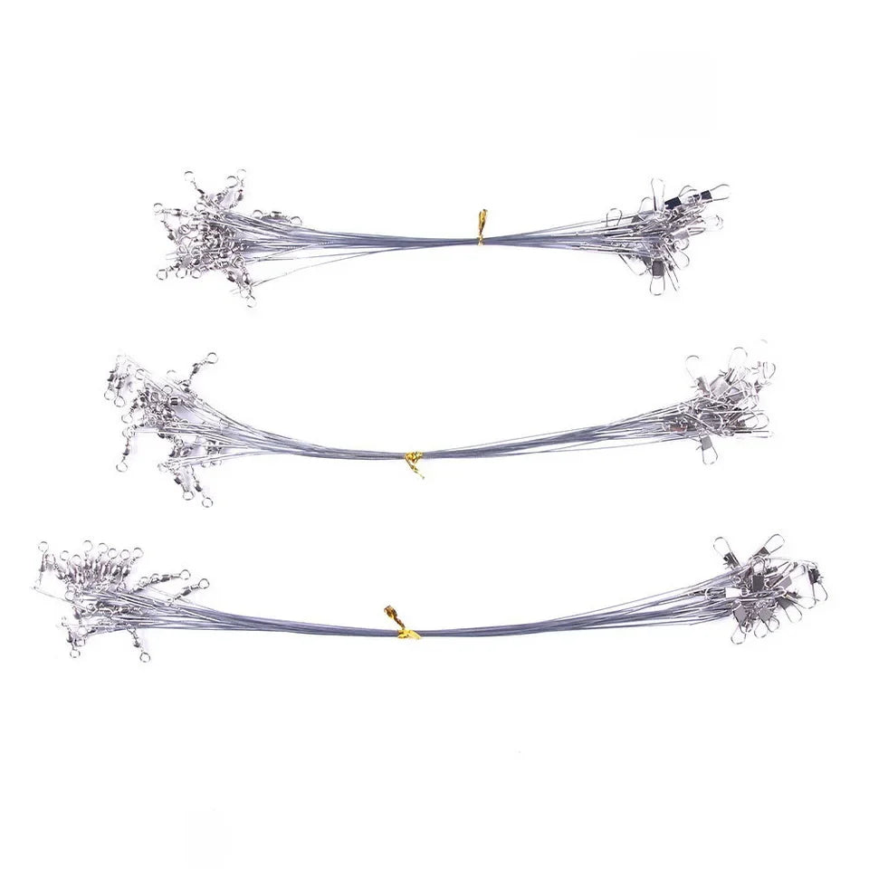 Fishing Line Steel Wire Leader With Swivel Fishing Accessory Lead Core Leash Fishing Wire 15cm 20cm  30cm