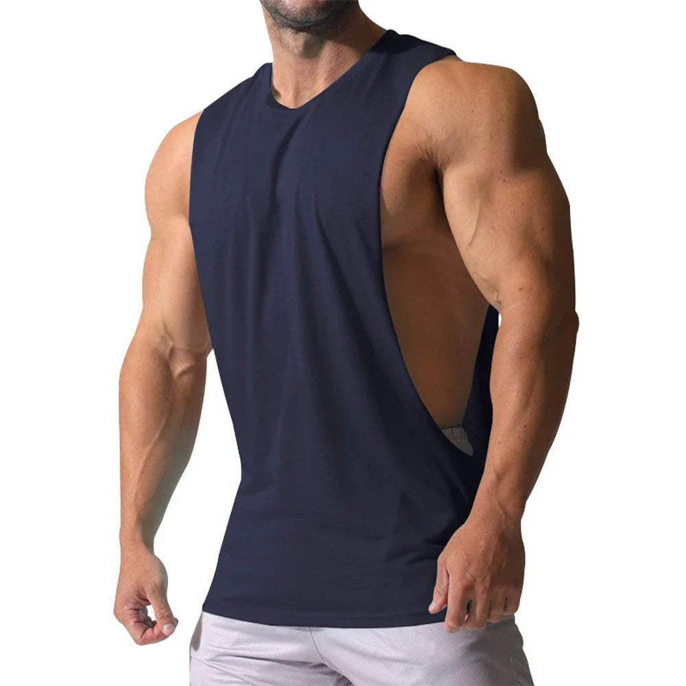 Summer Men's Vest Gym Tank Top Fitness Training Quick-drying Loose Bodybuilding Sleeveless Shirt Male Vest Clothing