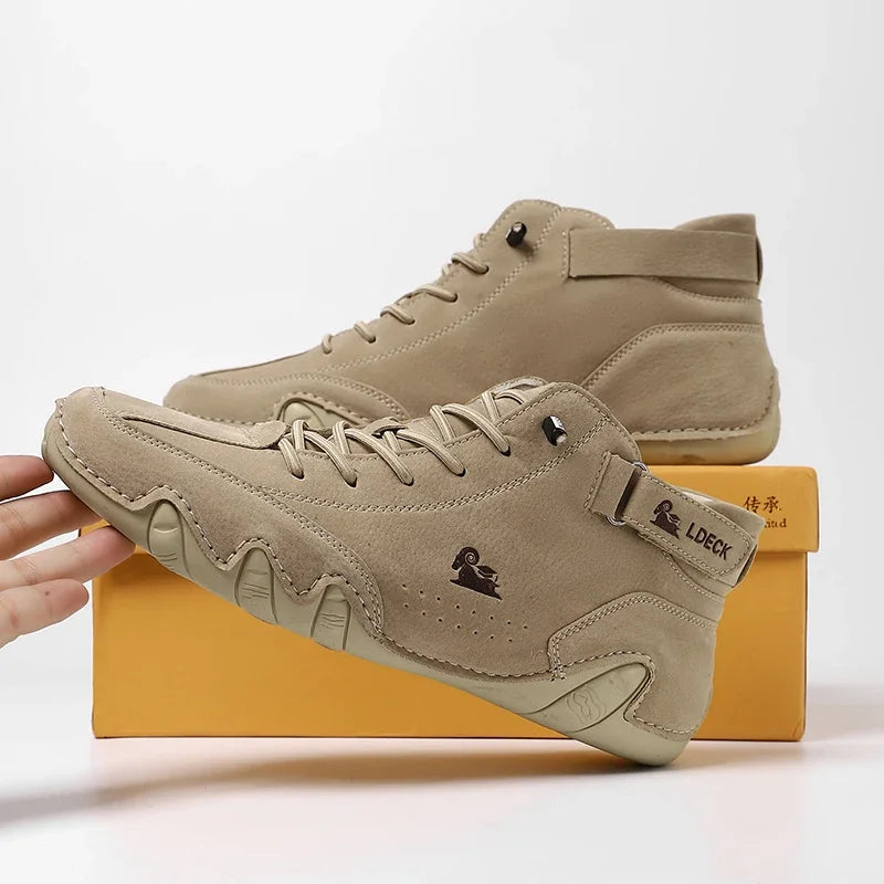 Men High Top Shoes Comfortable High Quality Fashionable Soft Soled Bare Boots Multifunctional Durable Italian Style Men's Boots