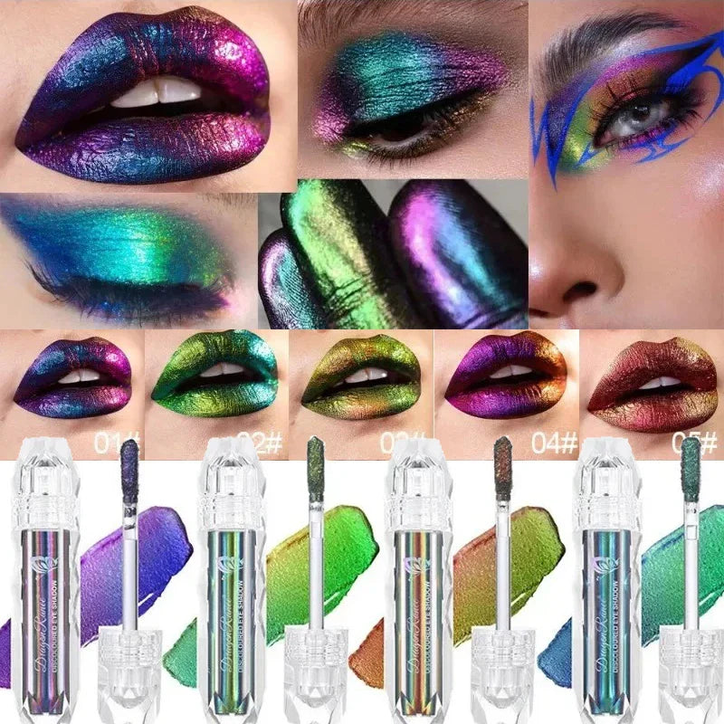 Chameleon Liquid Eyeshadow Pearl Monochrome Metal Lipgloss Shimmer Pigment Glitter Eyeshadow Lipstick Shine Diamond Eye Makeup