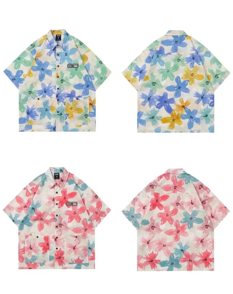 Men's Summer New Short sleeve Print Shirts Thin Beach Top Seaside Leisure Men's Essential Fashionable and comfortableClothes