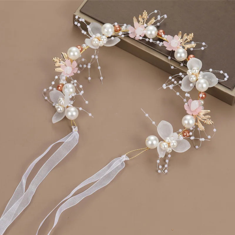 Sweet crowns for bouquets Headband For Kid Forest Style Hairbands Girl butterfly flower crown Hair Band Flower headpiece