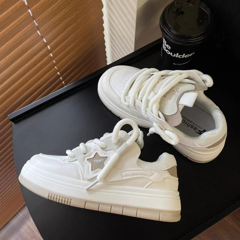 Women's Shoes Platform Sneakers New Star Designer Casual Shoes Flat Outdoor High Quality Running Shoes Trend Lace Up Tennis Shoe