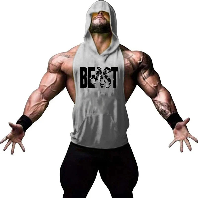 Men's Vest Sleeveless Sweatshirt Gym Top Men Man Sleeveless Shirt Bodybuilding Fitness Clothing T-shirt Singlets Singlet Clothes