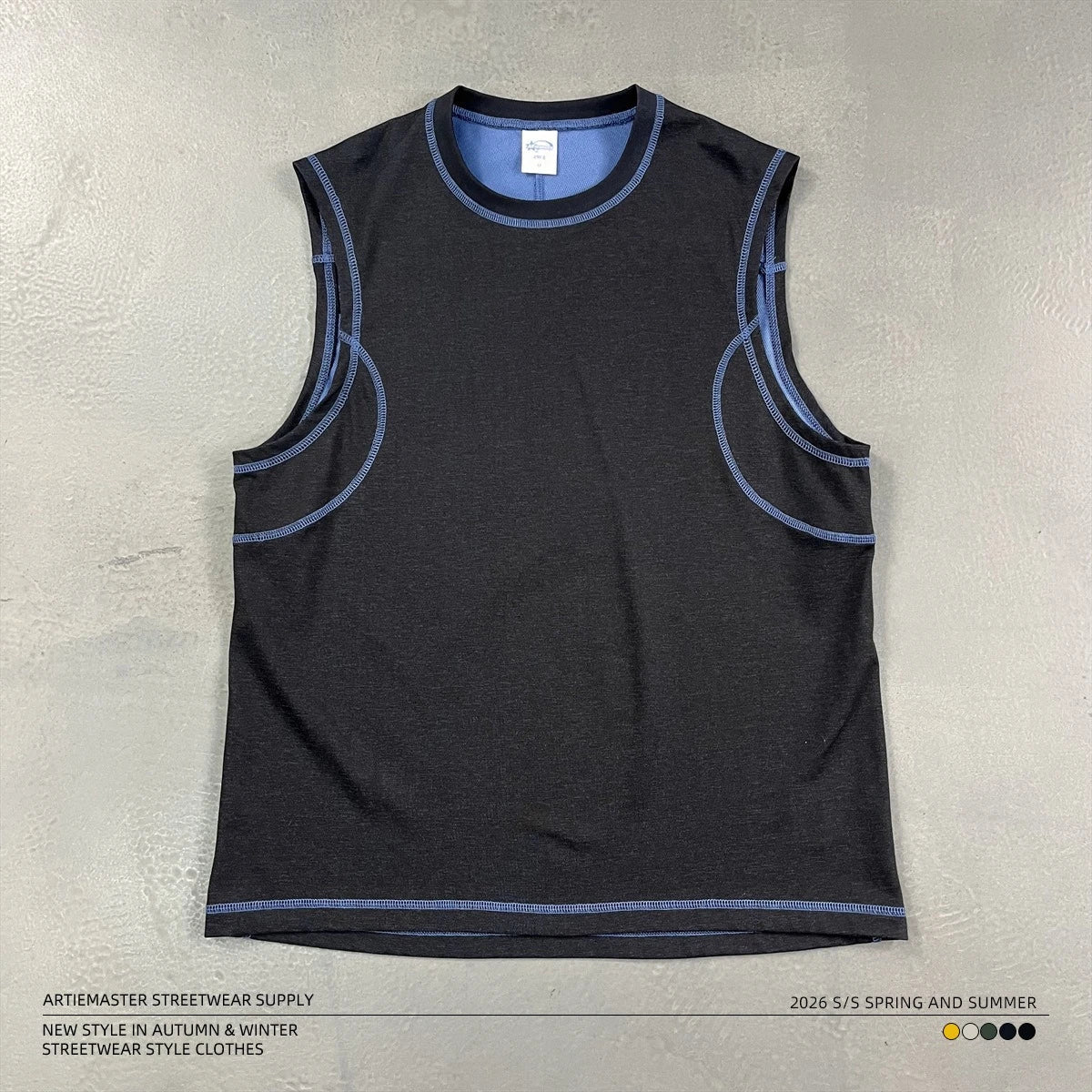 Sleeveless T-shirt Male Sporty Two Colors Quick-drying Vest Fashionable Comfortable Loose Casual All-matching Personality