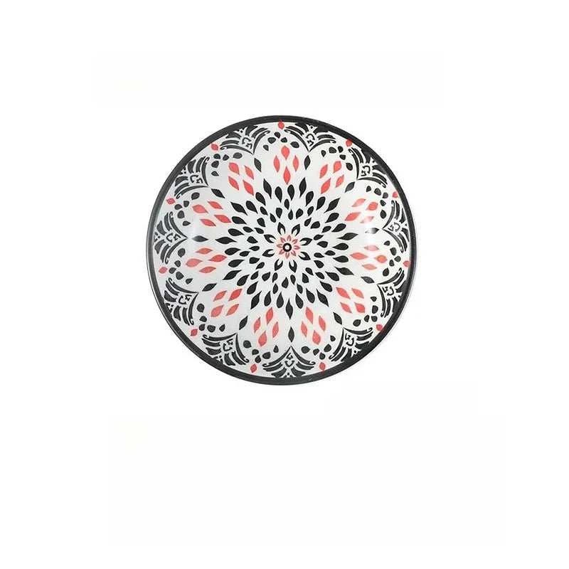 Bohemian Ceramic Condiment Dishes Set Sauce Plates Bowls  Spice Plates for Home  Restaurant Sushi Bar Parties Picnics Camping