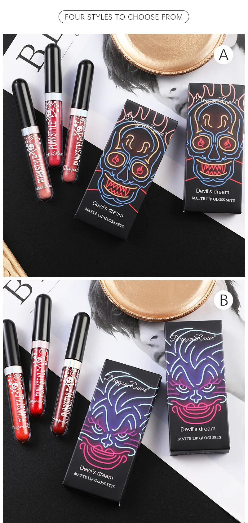 Lip Glaze Long-Lasting Matte Glitter Non-Fading Non-Stick Cup Non-Fading Lip Gloss Metal Shiny Lip Gloss Valentine's Day Gift Lip Glaze