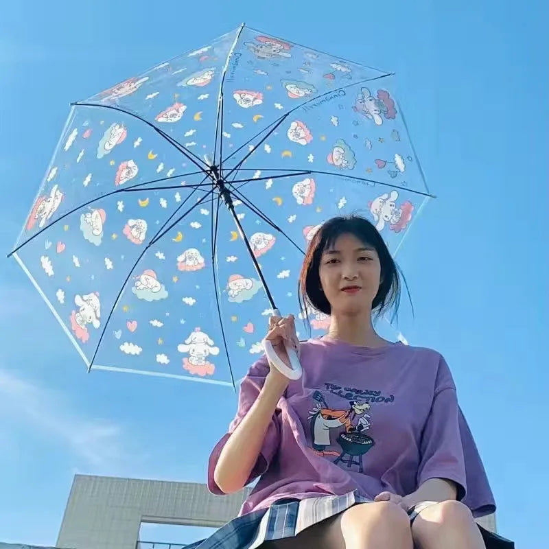 Sanrio Kuromi Folding Umbrella Cinnamoroll Printed Windproof Kawaii Mini Storage Girl Gift Rainy Outing Portable