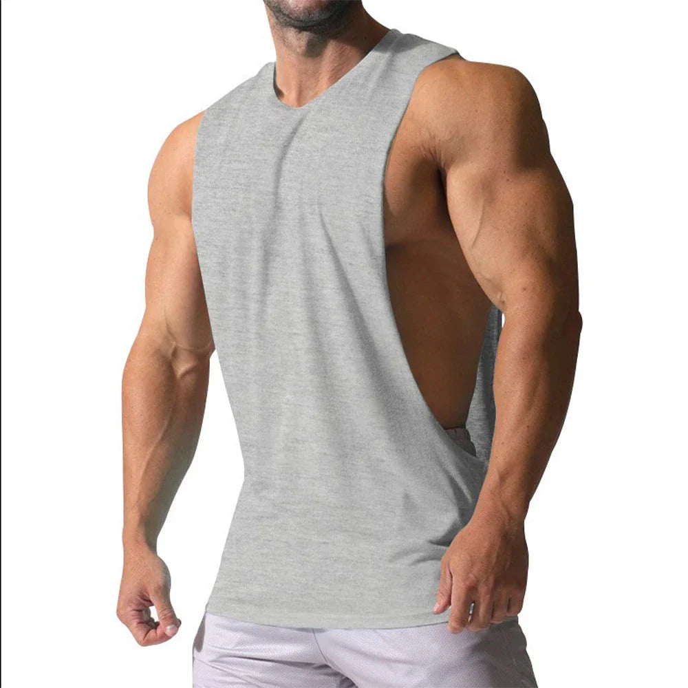 Summer Men's Vest Gym Tank Top Fitness Training Quick-drying Loose Bodybuilding Sleeveless Shirt Male Vest Clothing