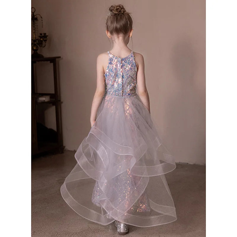 Children's Princess Dress Shiny Sequined Dress For Girls  Mermaid Elegant Teen Party Evening Dress