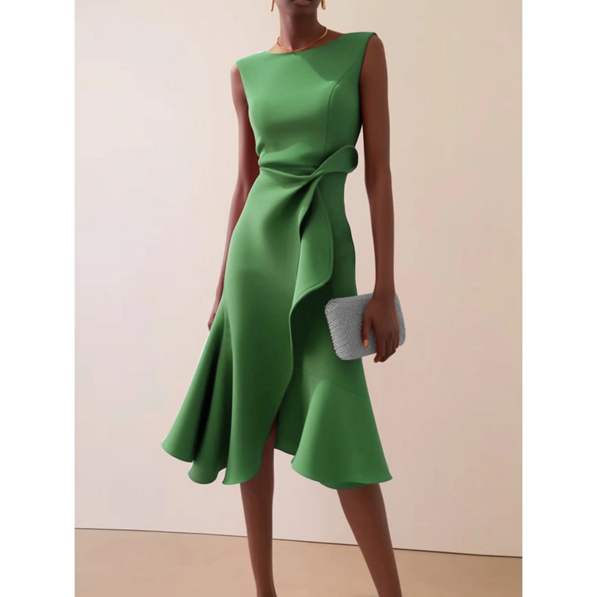 Elegant Women's Evening Dress Autumn Winter Temperament Fashionable Clothing Sleeveless High Waist Personalized Long Dresses