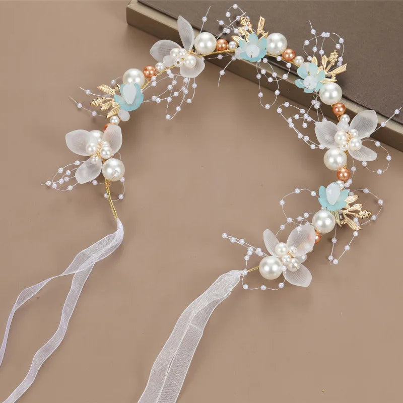 Sweet crowns for bouquets Headband For Kid Forest Style Hairbands Girl butterfly flower crown Hair Band Flower headpiece
