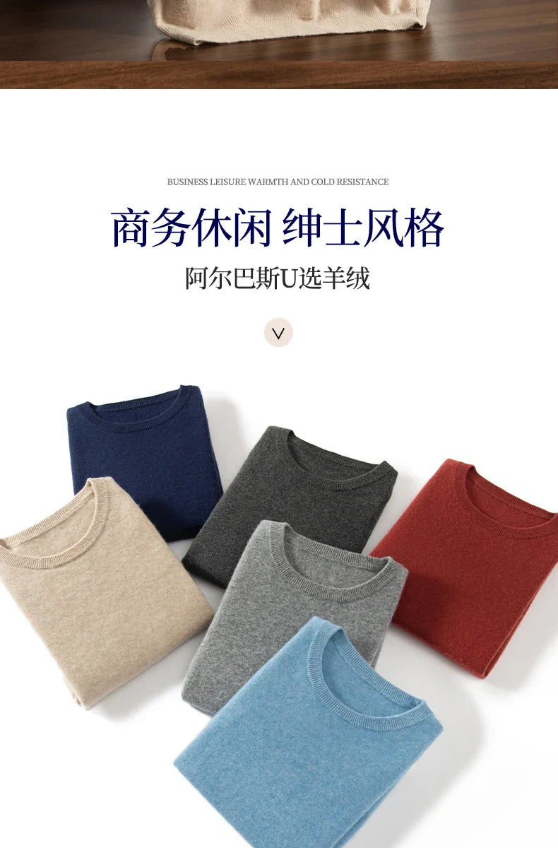 Men's T-shirt spring/Summer New Item 100% Cashmere Short Sleeved Men's Round Neck Knitted Pullover Vest Casual Men's Clothing