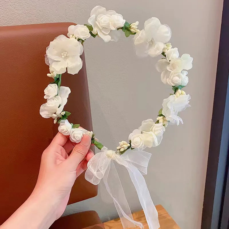 Sweet crowns for bouquets Headband For Kid Forest Style Hairbands Girl butterfly flower crown Hair Band Flower headpiece