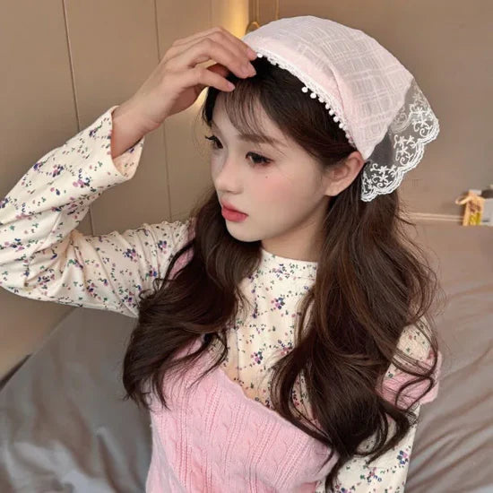 Lace Triangular Hair Scarf Headband Square Headscarf Hairband Turban Bandage Bandana Headband Women Headwarp Hair Accessories