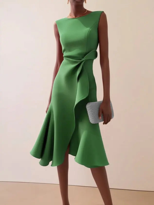 Elegant Women's Evening Dress Autumn Winter Temperament Fashionable Clothing Sleeveless High Waist Personalized Long Dresses