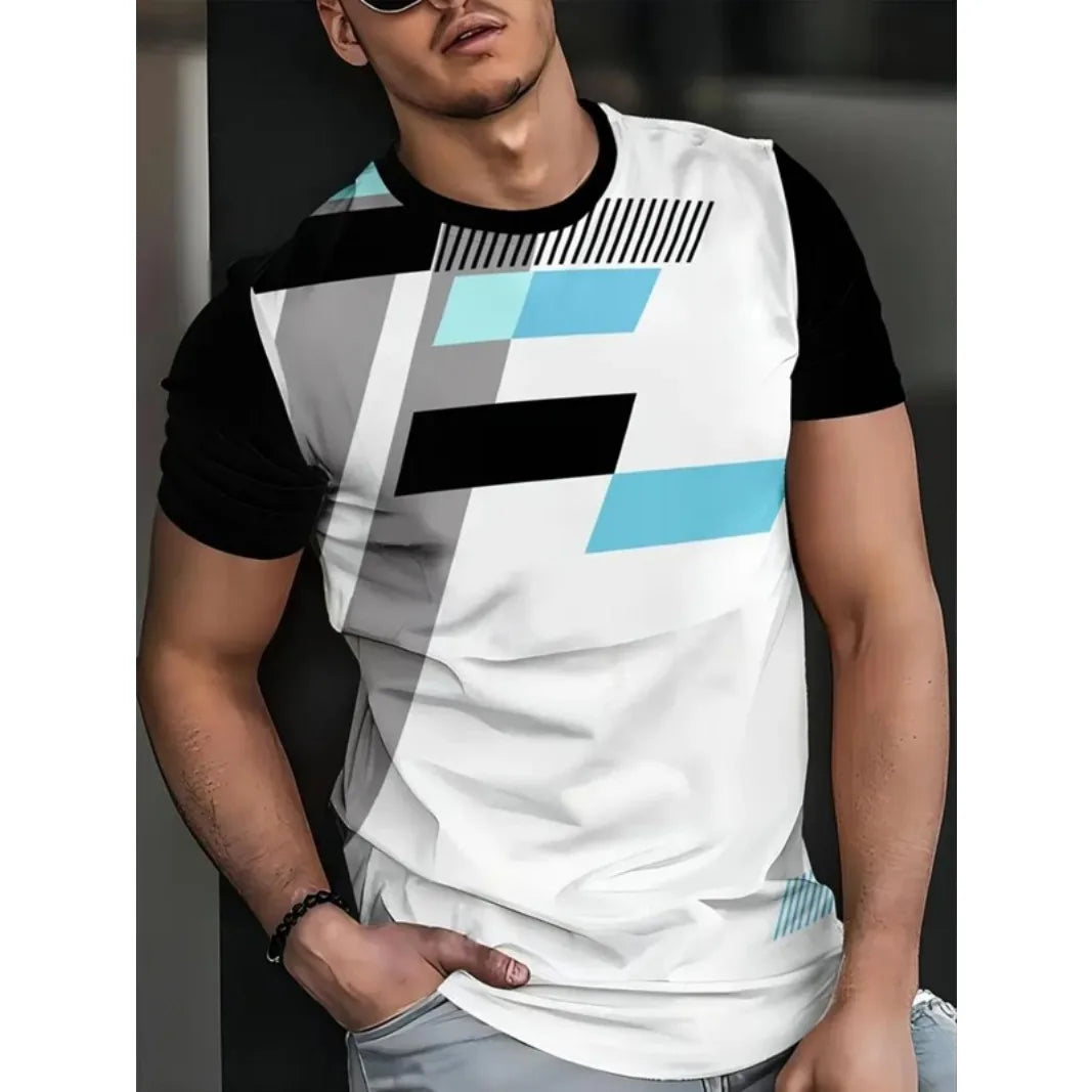 Summer Men Clothes Short Sleeve Round Neck Tops T Shirt Men Casual Fashion Fitness Running Sport Tops High Elasticity