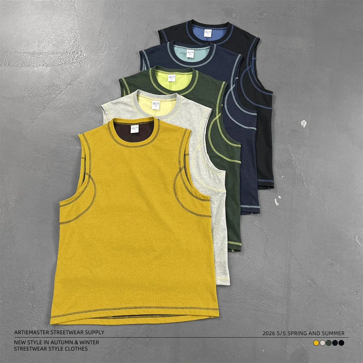 Sleeveless T-shirt Male Sporty Two Colors Quick-drying Vest Fashionable Comfortable Loose Casual All-matching Personality