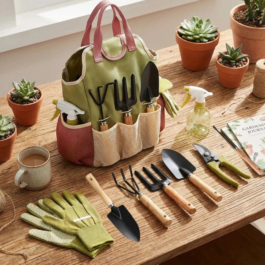 Gardening Tools Set with Fashion Handbag, Durable Complete Garden Supplies Kit, Ideal Gift for Women