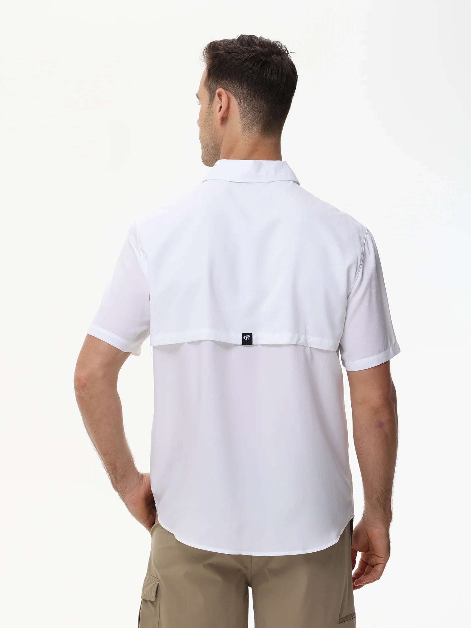 Men's Short Sleeve Lightweight Fishing Shirts, UPF 50+ Breathable Cargo Shirt, Button Down Tactical Shirts with Zip Pocket