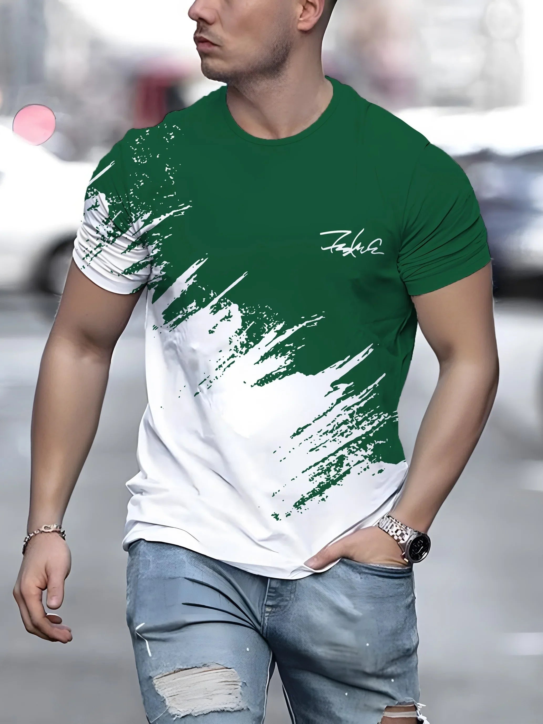 Men's T Shirt Short Sleeve Crew Neck Casual Outdoor Pullover T Shirt For Men Streetwear Sportshirt Top Tees Oversized Clothing