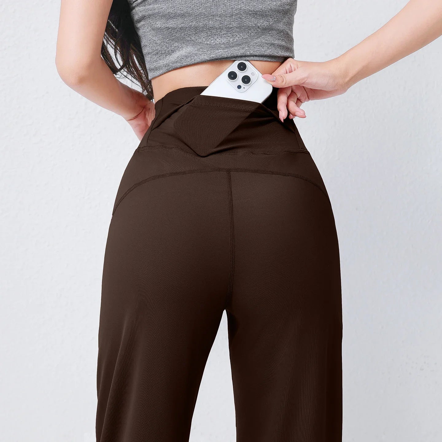 Women's High Waist Yoga Pants Loose Fit Straight Wide Leg Solid Color Spring Outdoor Wear Sports Fitness