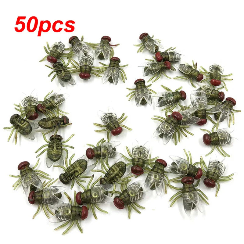 Funny Animal Models Fake Flies Plastic Simulated Insect Bugs Scary Disgusting Joke Toys Halloween Party Prank Favors