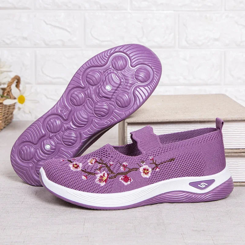 Women's Shoes Summer Casual Sneakers Breathable Embroidered Chunky Sole Affordable Free Shipping