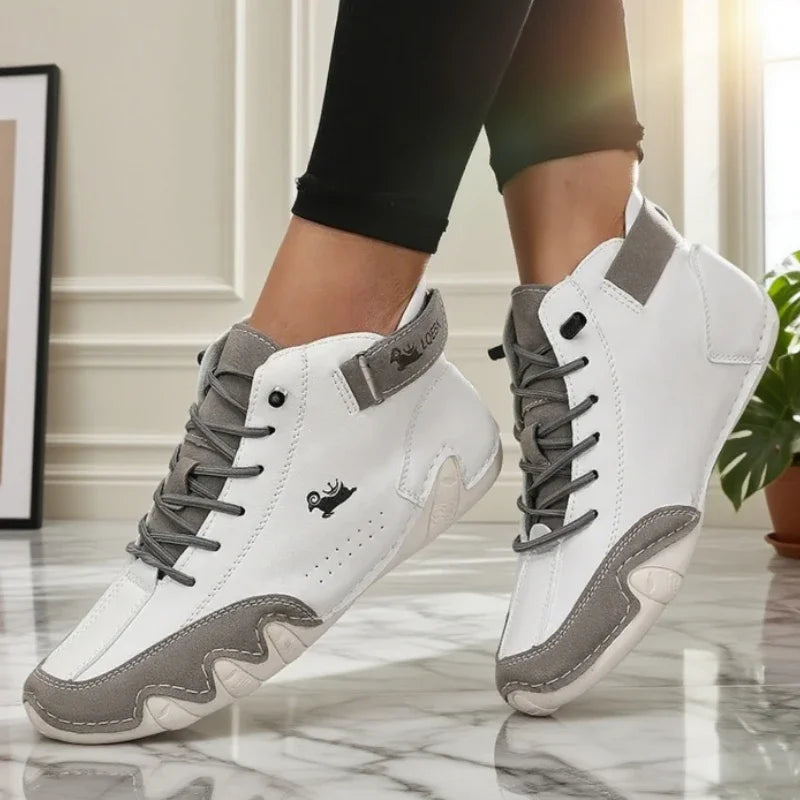 High Top Shoes for Women Spring Autumn Fashion Breath Casual Loafers Anti Slip Soft Sole Comfort Versatil Couple's Bare Boots
