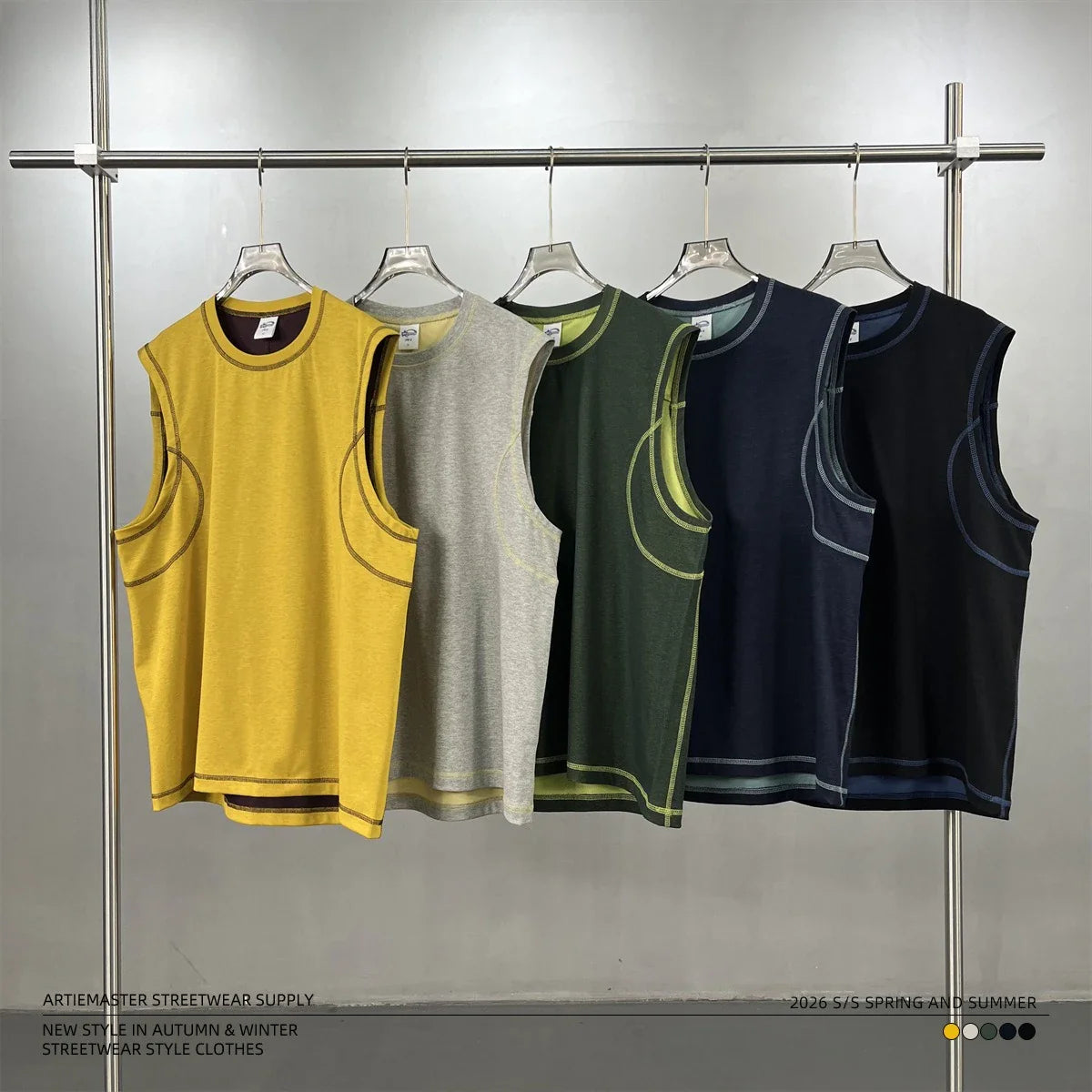 Sleeveless T-shirt Male Sporty Two Colors Quick-drying Vest Fashionable Comfortable Loose Casual All-matching Personality
