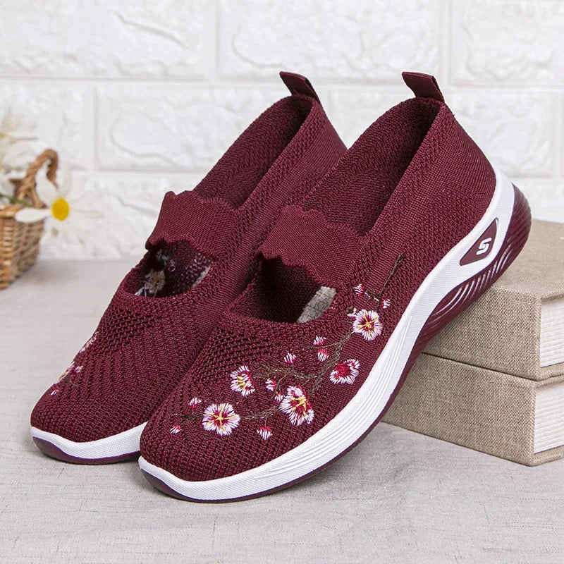 Women's Shoes Summer Casual Sneakers Breathable Embroidered Chunky Sole Affordable Free Shipping