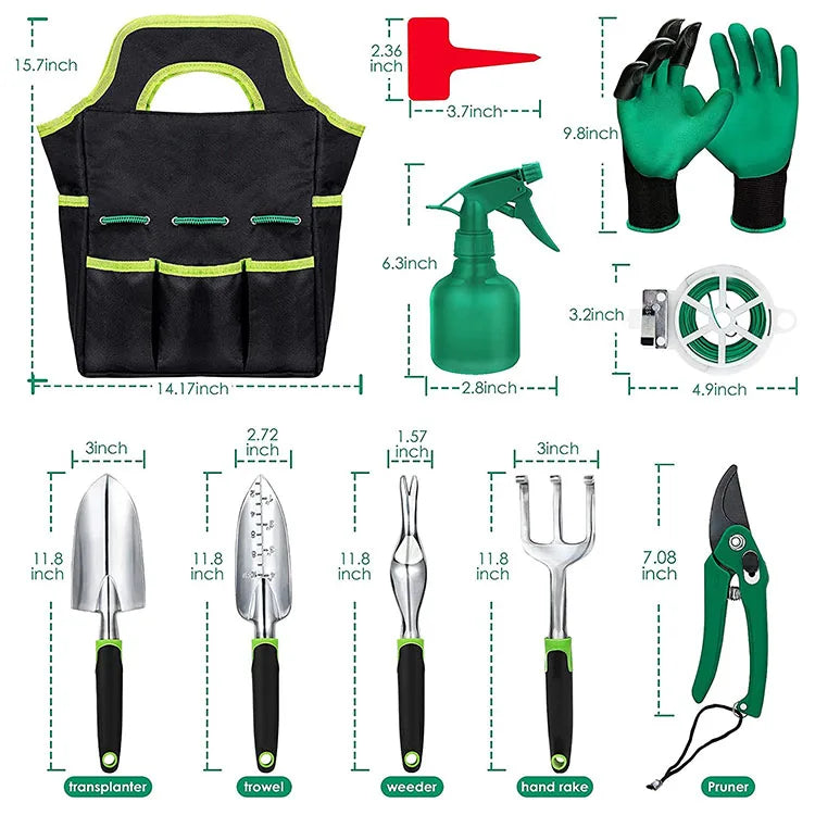 Most Popular Steel Garden Equipment Hand Tools Set Including Shovel Watering Can Case OEM Customizable Gardening Repair Use