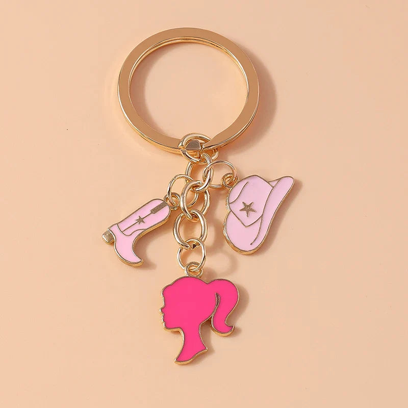 Fashion Women Hat Shoe Pendants Keychain for Car Key Handbag Purse Hanging Keyrings Accessories DIY Jewelry Gifts