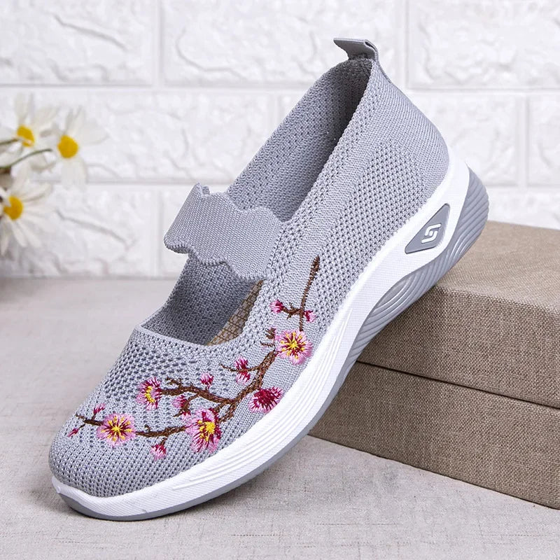 Women's Shoes Summer Casual Sneakers Breathable Embroidered Chunky Sole Affordable Free Shipping