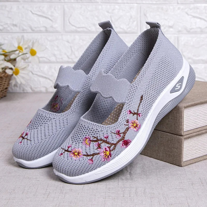 Women's Shoes Summer Casual Sneakers Breathable Embroidered Chunky Sole Affordable Free Shipping