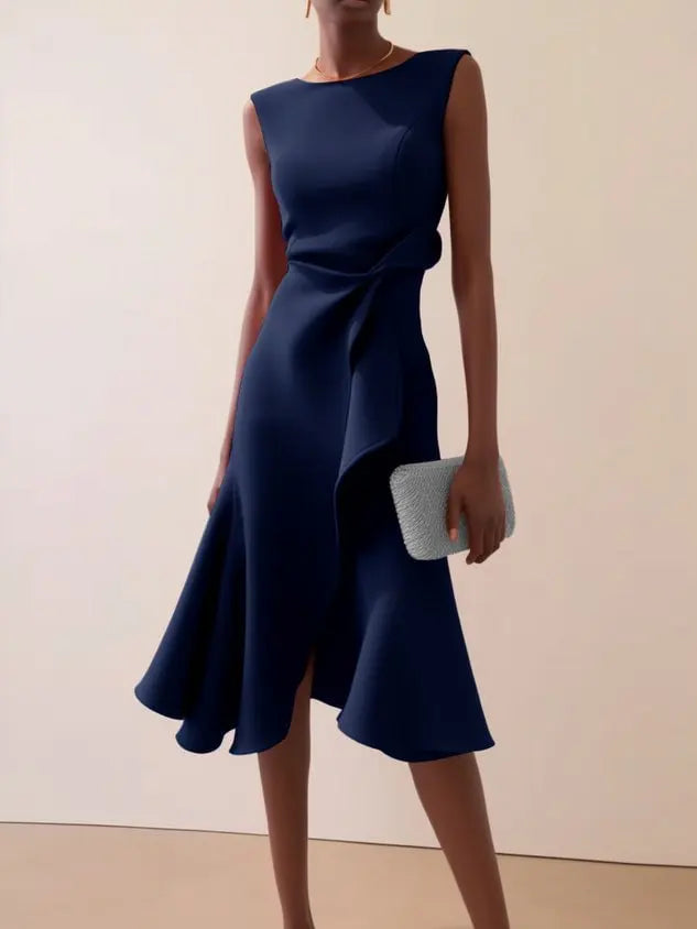 Elegant Women's Evening Dress Autumn Winter Temperament Fashionable Clothing Sleeveless High Waist Personalized Long Dresses